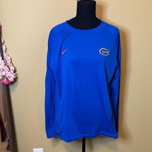 Nike Florida Gator Royal Blue Long Sleeve Shirt with thumb holes and Gator logo